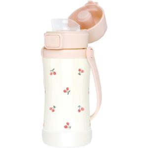 GROSMIMI Slow Flow Toddler Tumbler Water Bottle BPA Free 10 oz. (Stainless Steel, Cherry)