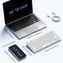 OMOTON Rechargeable Keyboard for Mac, mini Compact Wireless (No Numeric Pad), Stable Bluetooth Connection, Ergonomic Design, Keyboard Compatible with MacBook/iMac/Mac mini - Silverwhite