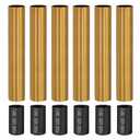 PATIKIL 5" Tall Candle Covers Sleeves, 6Pcs Metal E12 Chandelier Socket Sleeves with Insulation Heat Shrinkable Flame Retardant Tube Bulb Light Base Holder for Lamps, Golden Bronze