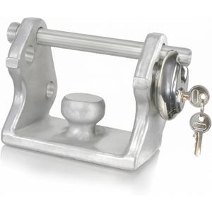 Trailer Hitch Lock, Trailer Locks Ball Hitch, Aluminium Trailer Ball Lock, Trailer Tongue Lock Fits Over 2" to 2-5/16" Ball Hitch Lock with Stainless Steel Padlock and Keys