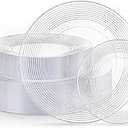 FLOWERCAT 100 PCS Clear Plastic Plates - Heavy Duty Plastic Plates Disposable -Straw hat plate for Birthday party &Wedding - Serve for 50 Guests Party (10 Inch & 7 Inch)(Clear)