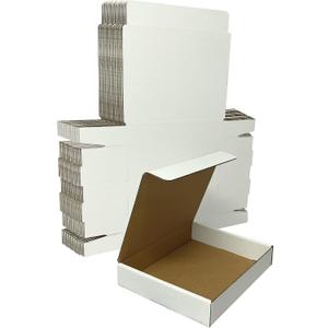 Amazon Basics Mailer Shipping Box, 50 Pack, White, Cardboard Box for Packaging Small Business for 12 x 9 x 2.25 inches