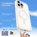 Maledan for iPhone 16 Pro Max Case, Full Camera Protection, Camera Button Cover, Compatible with MagSafe, Drop Protection, Magnetic Translucent Shockproof Phone Bumper Cover iPhone 16 Pro Max Beige