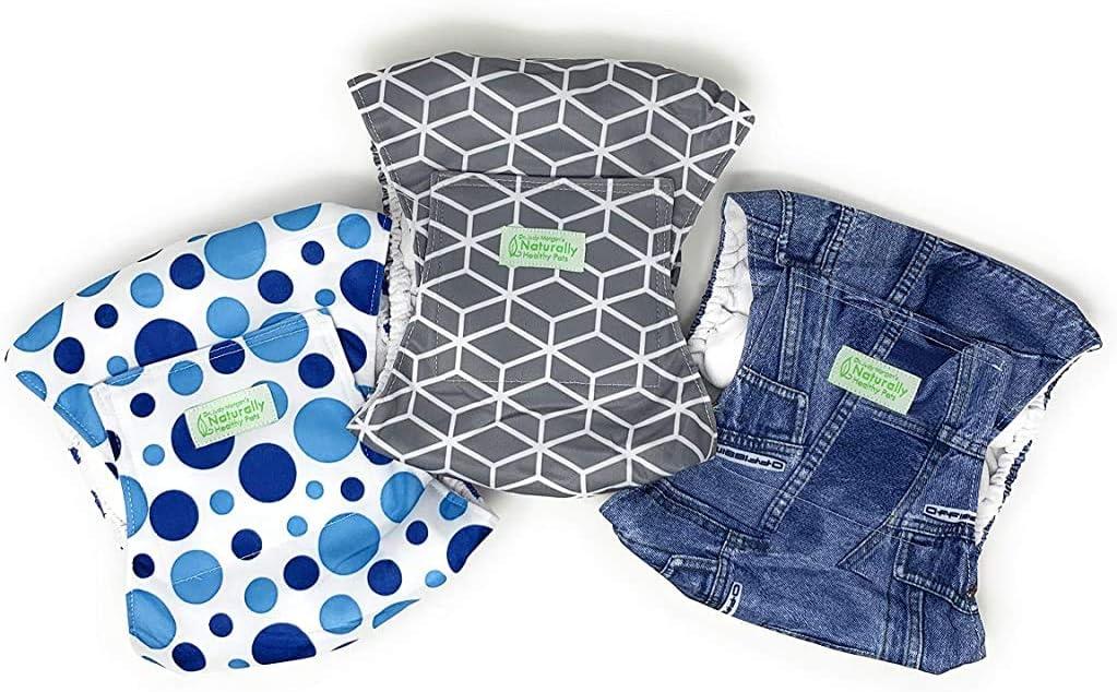 Dr. Judy Morgan's Naturally Healthy Pets Washable Male Dog Diaper Belly Band wrap Print Colors (Large)