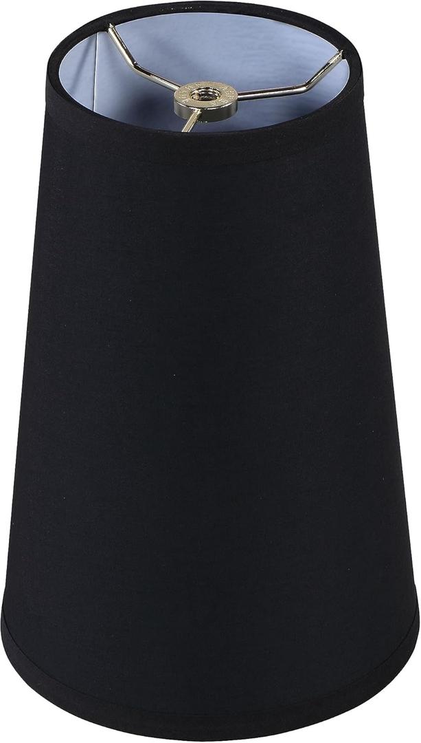 Aspen Creative 32166 Transitional Hardback Empire Shape Spider Fitter Lamp Shade in Black, 4-3/4" Top x 6-3/4" Bottom x 10" Slant