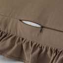Kevin Textile 12x20 Inch Lumbar Pillow Cover 1 Pack 100% Cotton Lace Ruffles Scalloped Decorative Rectangle Cushion Case Soft Pillow for Bedding Couch Sofa, Khaki