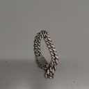 Hillban Cat Collar Diamond Chain Glitter Collar Walking Metal with Secure Buckle Cat Pet Necklace with Paw Charm and ID Tag Bell Link Cuban Jewelry Accessories Gift(8 Inch, Silver)