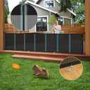 140'' Retractable Baby Gates Extra Wide,34" Tall Retractable Dog Gate for Doorways, Security Upgrade Reinforcement Rods Extra Long Retractable Baby Gate for Stairs, Indoor/Outdoor Retractable Gate (Black)