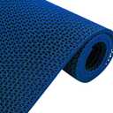 Drainage Non Slip Floor Mats Wet Area Commercial Mesh Rubber Flooring Mat Garage Pools Restaurant Bathroom Patio Outdoor Indoor Drain Splash Rug Mat,Blue,1.25M/416.4FT