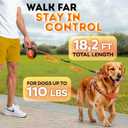 Retractable Dog Leash 18.2 ft Chew Proof Cable Included 360 Tangle-Free Design Heavy Duty Reflective Leash Soft Anti-Slip Grip Outdoor Daily for Small Medium Large Dogs up to 110 lbs (Orange)