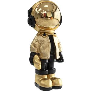 Dosker Small Astronaut Statues Mini Spaceman Sculpture Polyresin Arts Gifts Gold Figurine Ornament Room Decor for Men,Home and Desktop Accessories Tabletop Decoration, Living Room, Office, Bookshelf (Medium)