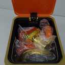 Bathroom Accessories 8 Piece Orange and Gold Bathroom Set, Bath Accessories with Stainless Steel Trash Can,Toilet Brush,Toothbrush Set,Soap Dispenser