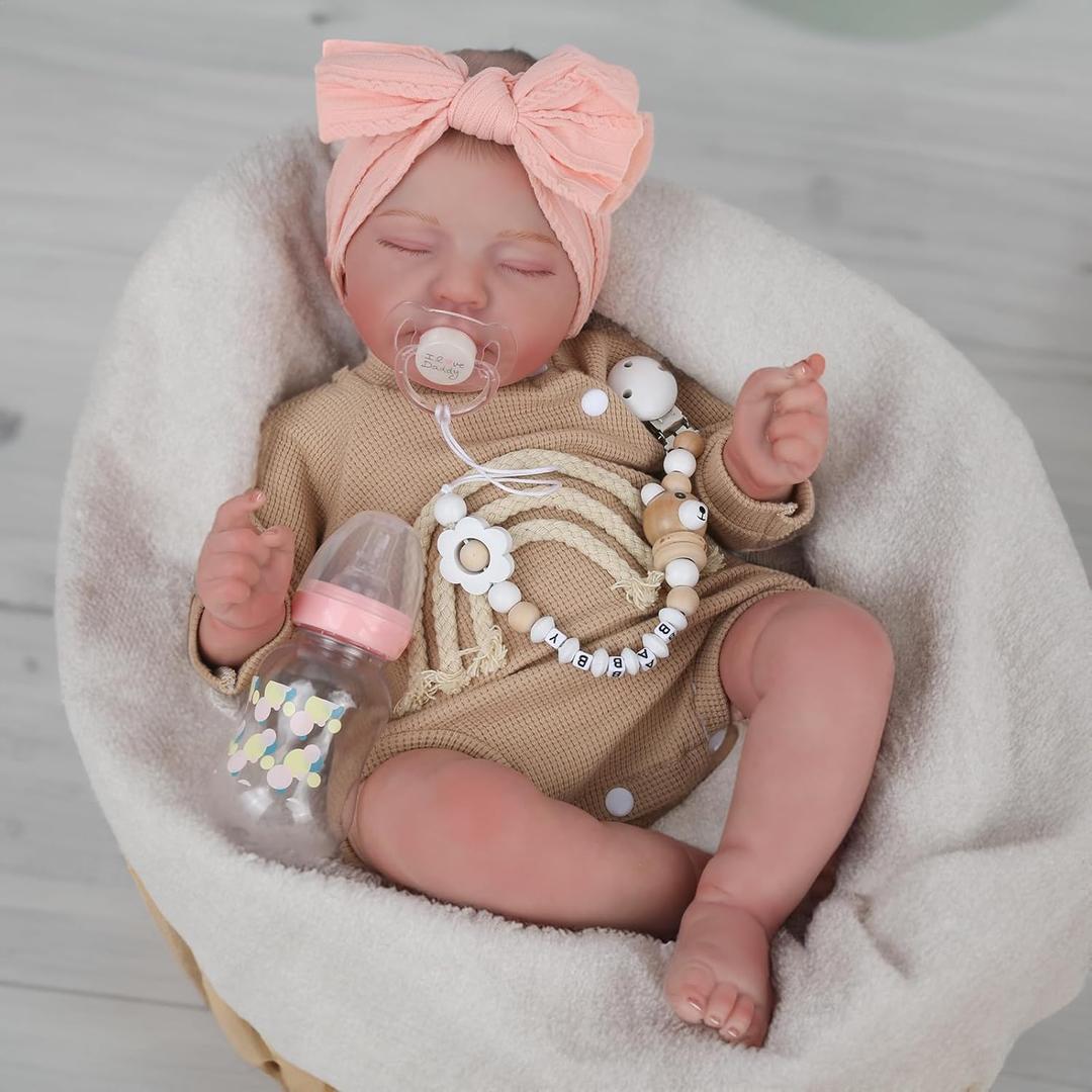 CHAREX Reborn Baby Dolls Girl - 20 Inch Realistic Baby Doll Real Life Baby Doll,Sleeping Soft Reborn Doll,Newborn Lifelike Weighted Doll, Accessories Gift Toys for Ages 3+