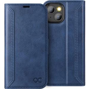 OCASE Retro Series Compatible with iPhone 14 Wallet Case with Card Holders [RFID Blocking][TPU Inner Shell ][Kickstand] PU Leather Flip Folio Shockproof Phone Cover 6.1 inch(Blue)