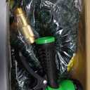 Flexi Hose with 8 Function Nozzle, 50FT - Lightweight Expandable Garden Hose, No-Kink Flexibility, 3/4 Inch Solid Brass Fittings and Double Latex Core - Black and Green