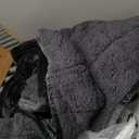 Weighted Blanket for Adult 15 lbs Dual Sided Cozy Fluffy Heavy Blanket,Ultra Fuzzy Throw Blanket with Soft Plush Flannel Top,60 x 80 inches Black on Both Sides