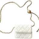 Mini Belt Bag Waist Bag for Women Fashionable Small Waist Bag Belt Bags for Women Trendy Y2k Accessories (White,Large)