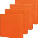 Easy-Going Waterproof Patio Cushion Covers 22x20x4 inch 4 Pack Replacement Non-Slip Outdoor Seat Cushion Slipcover with Zipperr, Orange