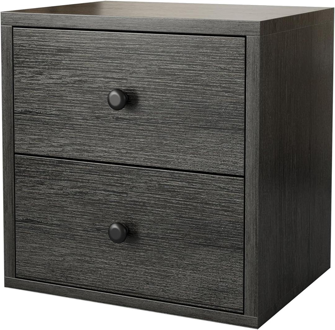 FUSUNBAO Magic DIY Cube Storage Organizer Stackable Cubes for Home Books Clothes Toy-Modular Cubby Storage System-Office Cubical-Bookcase Closet (French Oak,Drawer Cube)