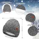 ZASFOU Womens Winter Knit Beanie Hats Touchscreen Gloves Long Scarf Set Warm Skull Caps with Fleece Gifts for Women (Gray)