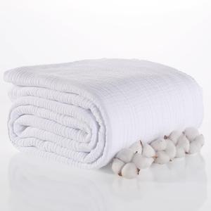 Premium Muslin Blanket California King, Pure 100% Turkish Cotton Soft Airy Light Gauze Throw Blankets, Made in Turkiye (White, California King Size (95" x 125" inch))