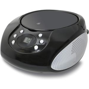 GPX, Inc. Portable Top-Loading CD Boombox with AM/FM Radio and 3.5mm Line in for MP3 Device - Black 