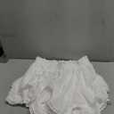 Aoudery Flowy Shorts for Women Casual Boho Ruffle Tiered Skorts High Waist Mini Skirts Golf Tennis Butterfly Crochet Shorts - A White M