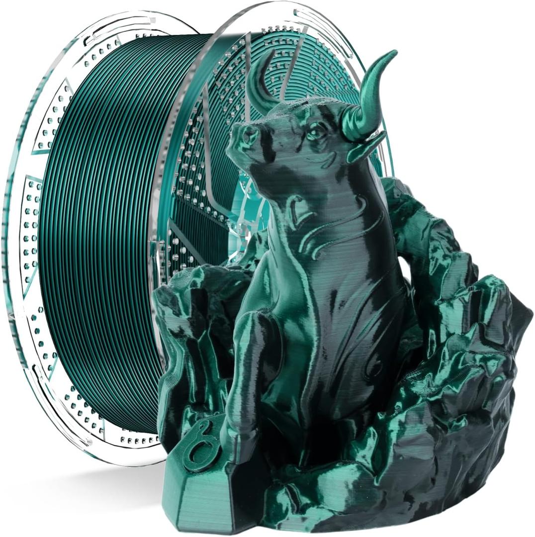 Chitu Systems Conjure Silk Black Dark Green PLA, Christmas Dual Color Filament, Reusable Spool Compatible with Bambu Lab Refill Filament,1.75mm 3D Printing Filament 1KG/2.2lb