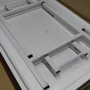 Need 39.4 Inch Folding Desk for Small Spaces, Home Office Computer Desk with White Wood Top & Metal Frame, Foldable Writing Table for Study, Bedroom, Dorm Room & Student