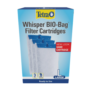 Set Of 2: Tetra Whisper Bio-Bag Filter Cartridges For Aquariums, Large, 3 Count And Suction basket