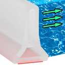 Hi-Na 3ft/5ft/6ft/8ft10ft Collapsible Shower Threshold Water Dam Water Barrier for Shower and Water Stopper Keeps Water Inside Water Threshold for Wet and Dry Separation (3ft, Clear)