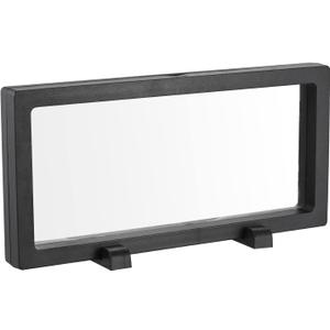 MECCANIXITY Floating Frame Display Holder Stand 3D Jewelry Display Box with Base 9.06 x 4.33 x 0.79 inch Black