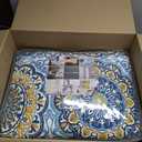 Madison Park Tangiers Quilt Modern Classic Design All Season, Breathable Coverlet Lightweight Bedding Set, Matching Shams, Decorative Pillow, Full/Queen(90"x90"), Circle Blue 6 Piece