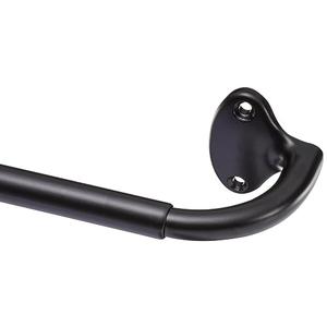 Easy to Install Adjustable Room Darkening Blackout Curtain Rod - Wraps Around, Blocks Light, for Heavy Curtains, 48" to 88", Black