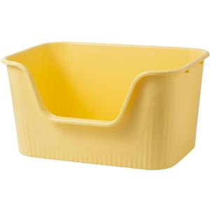 Extra Large Litter Box with High Sides 25.27" Lx17.83 Wx13.11 H,Anti-Splashing,Tool-Free Assembly,Multi Kitty Cat Litter Box,Jumbo (Yellow)