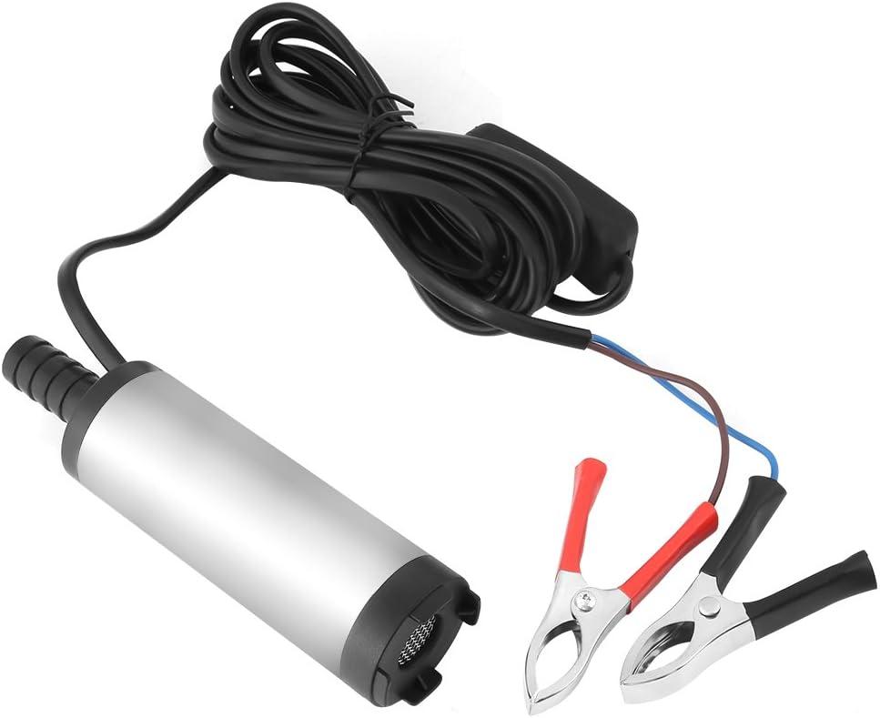 AUNMAS 12V Diesel Transfer Pump, Submersible Stainless Steel Fuel Pump for Water, Kerosene, Oil 12L/min Flow, 2.5m Lift, 8500r/m Farm, Tractor, Marine Drainage Use (Gasoline Prohibited)
