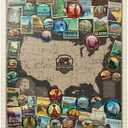 MyPuzzle 63 American National Parks: Collage Map, Vintage Poster - Premium 1000 Piece Jigsaw Puzzle for Adults