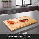 30 x 20 Extra Large Bamboo Cutting Board for Kitchen, Cutting Board Stove Top Cover, Butcher Block Chopping Board with Handle and Juice Groove, Large Charcuterie Board Over the Sink