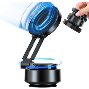 Electric Vacuum Magnetic Suction Mount Phone Holder for Car, 360 Rotating for iPhone 16/15/14/13/12 for Shower/Car/Mirror/Smooth Surfaces (Not Phone Charger), Black