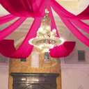 FOTSHARER Hot Pink Ceiling Drapes for Weddings Sheer Ceiling Curtains 4 Panels 5x20FT Chiffon Fabric Fuchsia Draping Fabric for Wedding Arch Tulle Backdorp for Drapes Curtains Satge Reception Decor