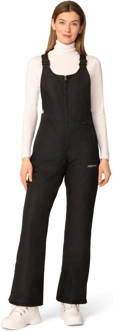 Arctix Women's Essential Insulated Ski Bibs, Water Resistant Snow Pants for Skiing & Snowboarding (Large/31" Inseam, Black)