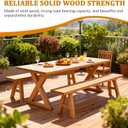 47.2" Solid Wood Entryway Bench - Extra Long Elm Wood Farmhouse Dining Bench for Hallway, Bedroom, Kitchen - Antique Natural Finish, 47.2*10.2*17.7in/120*26*45cm
