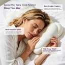 Cloud Pillow 2 Pack, Ergonomic Memory Foam Cervical Pillow, Adjustable Dual Height Neck Support, Breathable Washable Cover, for Side, Back, Stomach Sleepers, White (Cool 2PC)