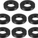 uxcell 8 Pcs Solid Nitrile Rubber Flat Washer DN65 1-5/16" OD x 7/8" ID x 7/32" Thickness Large Washers O Ring Sealing Gaskets, Industrial Flat Rubber Spacer, Black