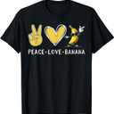 Funny Love Bananas Shirt Cute Banana Gifts Peace Love Banana T-Shirt. size M