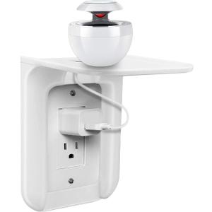 Outlet Shelf Wall Holder, Phone Charging Holder, Wall Shelf Organizer with Built in Cord Storage & Room for Bulky Plugs, Perfect for Bathroom, Kitchen