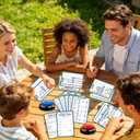 Family Feud Game for Adults and Kids with 2 Buzzers, Fun Trivia Quiz Card Game for Family Game Night, Holiday Gathering, Party & Team Building, Interactive Board Games for Group Activities