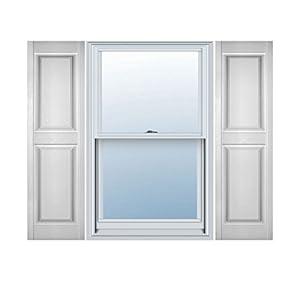 Ekena Millwork LP2S14X03500WH Lifetime Vinyl Standard Shutter (Per Pair), 14 3/ 4"W x 35"H, White