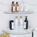 Acrylic Corner Shower Shelves, Adhesive Shower Caddy Organizer for Bathroom Storage Home Decor, Clear Rustproof No Drilling Wall Shelf, 2-Pack