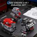 JMBricklayer 3-in-1 Mini Engine Model Car Kits that Runs, V8 V12 W16 Engine Kits for Adults & Teens, Physical Science Experiment STEM Toy, Collectible Engineering Gifts for Car Lovers 840PCS